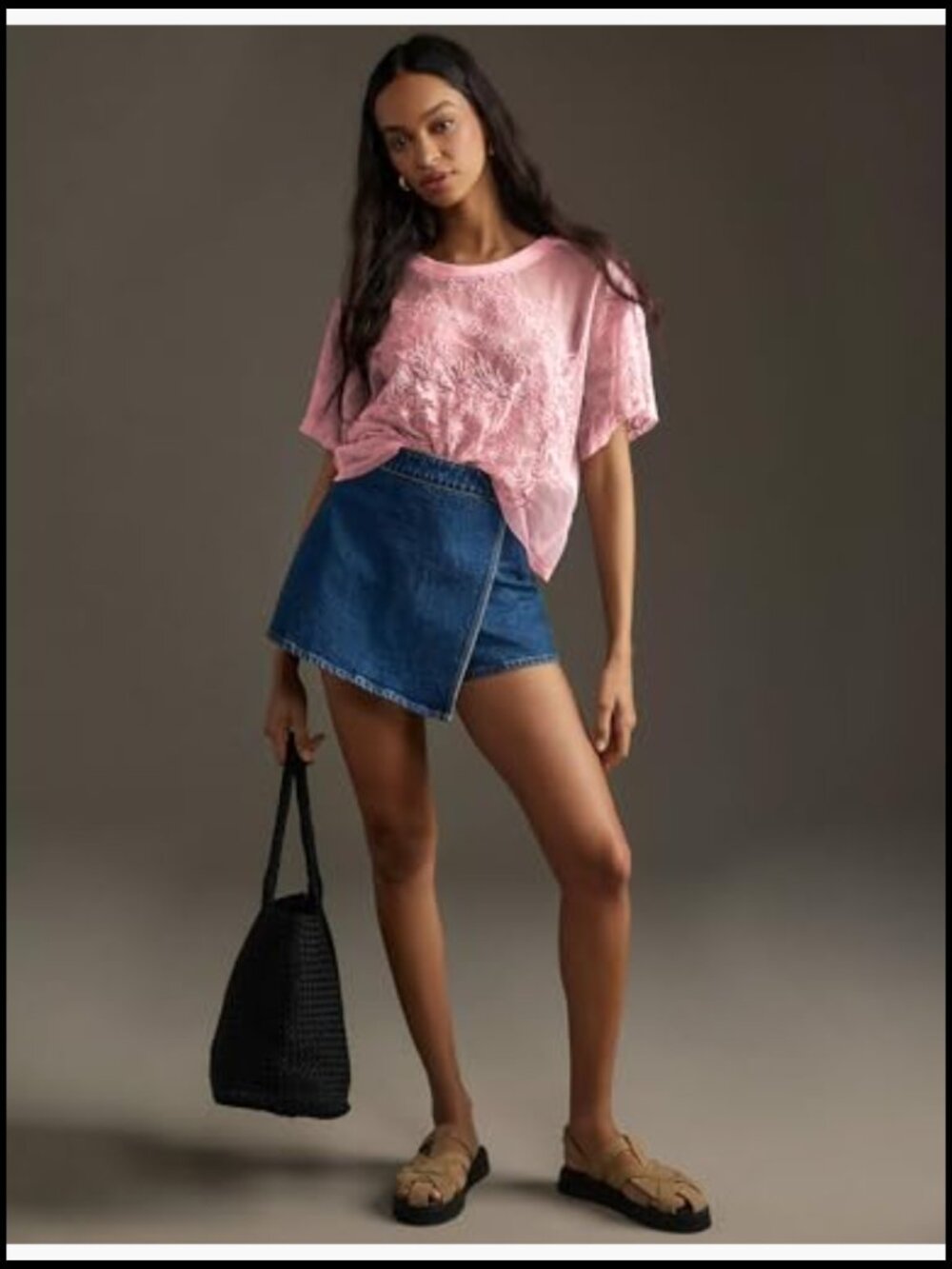 Sheer Lace Tunic Blouse Y2K Embroidered See Through Layering Top Summer Beach - Picture 3 of 7